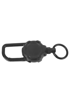 Black Magnetic Retractable Keychain with Stainless Steel Wire - Quick Release Carabiner for Fishing Gear and Everyday Carry