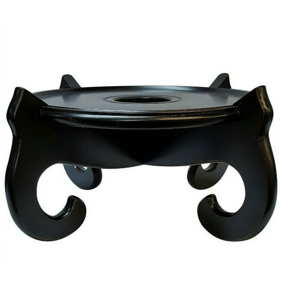 Black Mahogany Chinese Fish Bowl/Planter Stand (10.5 " Dia X 5"H) - Oriental Furniture Warehouse