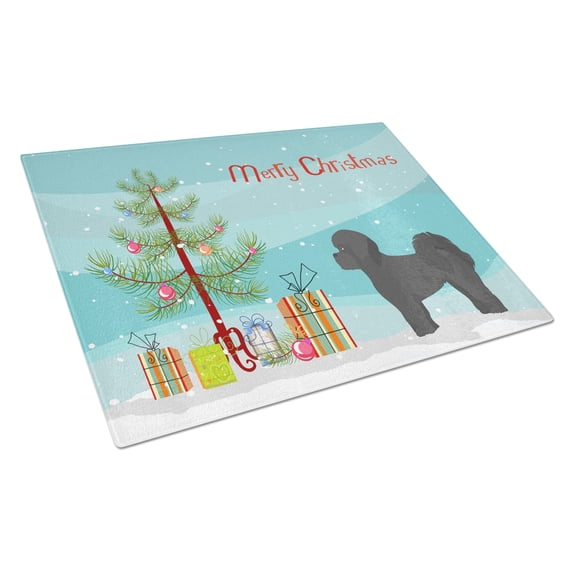 Black Mal-Shi Christmas Tree Glass Cutting Board Large
