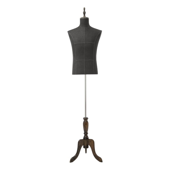 Black Male Mannequin Torso Dress Form, Sewing Dress Model Mannequin, Mannequin Display with Tripod Stand, 59"~71" Height Adjustable, for Clothing Retail Sewing Shop, NO Arms