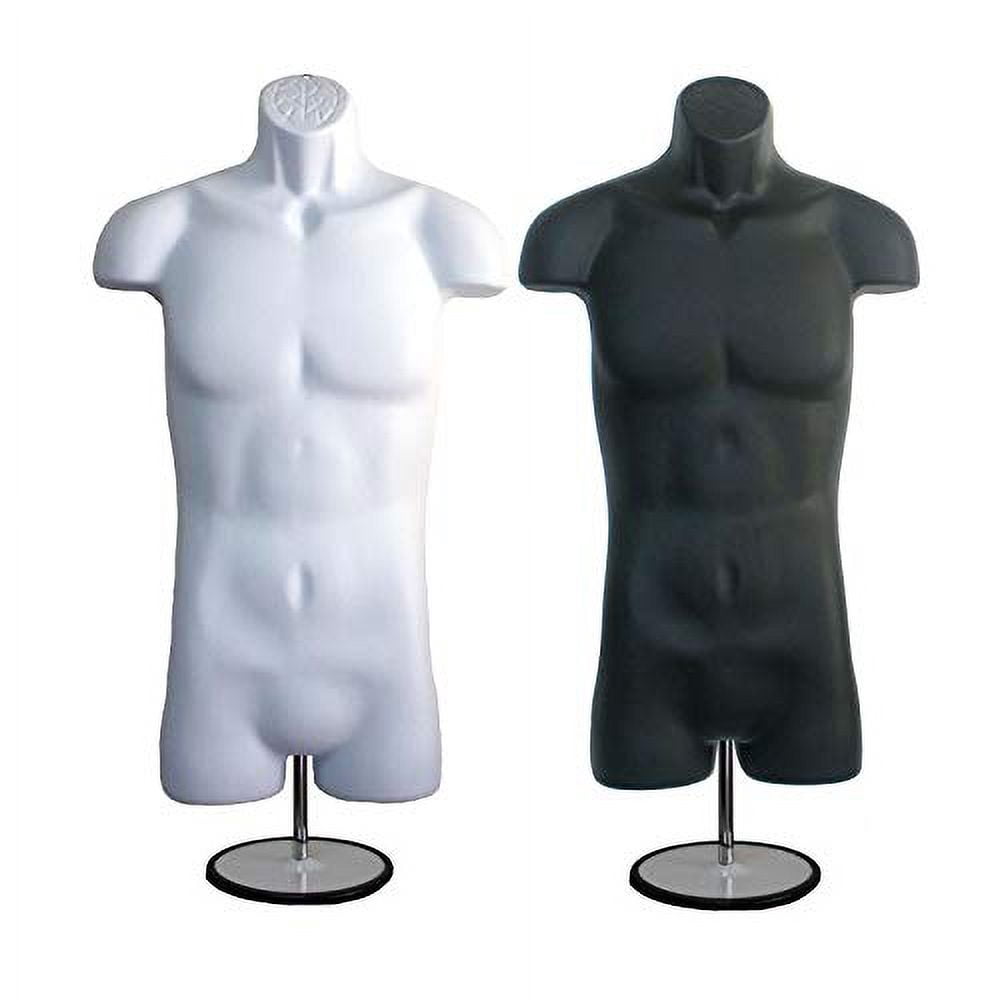 White Female Mannequin Torso Dress Form - Hollow Back, Size S-M (31.4") With Hanging Hook (2-Pack)