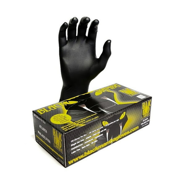 Black Mamba Black Powder Free Textured Nitrile Gloves (Small) 100 per Box