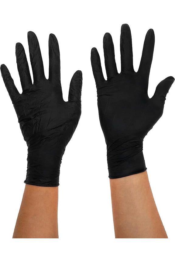 Black Powder Free Textured Nitrile Gloves (Medium) 100 per Box