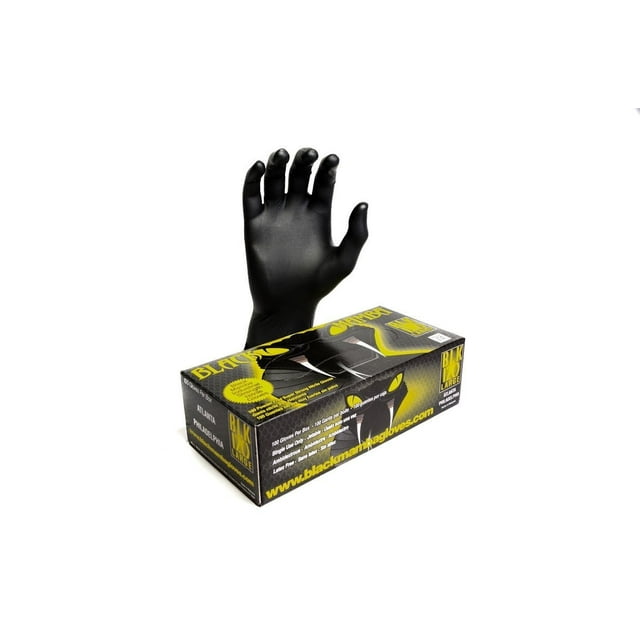 Black Mamba Powder Free Industrial Strength Nitrile Gloves With Raised
