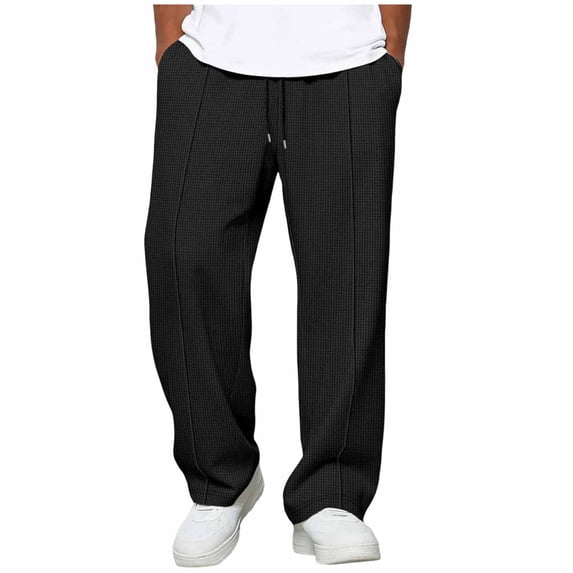 Black Man Crochet Loose Fit Trousers Pants Sweat Pants for Man Work Out Athletic Casual Summer Fall Trousers Pants 2026 Clothing Fashion L