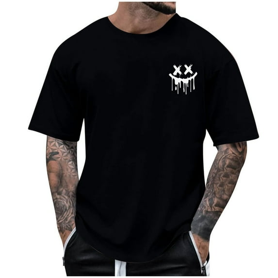 Black Man Halloween Casual T Shirts Short Sleeve Tee Tops for Mens Crew Neck Spandex Skeleton Graphic Loose Fit Summer Fall Tee Shirt 2025 Clothing Trendy Y2K S