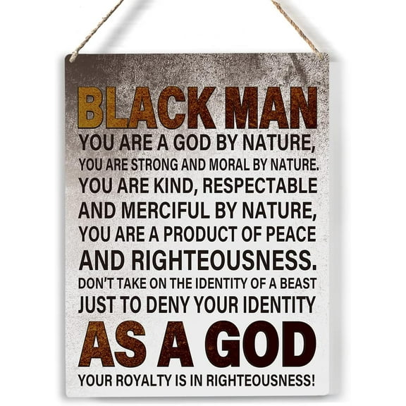 Black Man Quote Wood Sign Motivational African American Wooden Signs Rustic Hanging Plaque Home Office Wall Art 8x10 Sign Wall Decor for Home Office