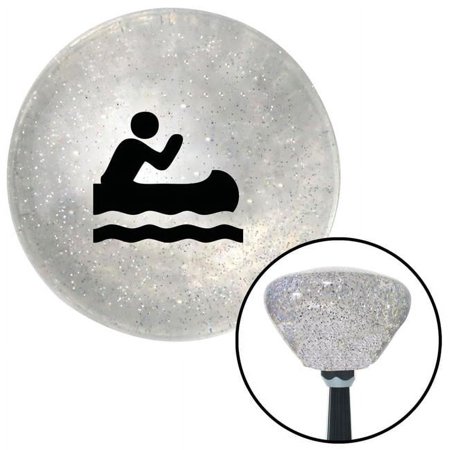 Black Man in a Canoe Clear Retro Metal Flake Shift Knob with M16 x 1.5 Insert Auto