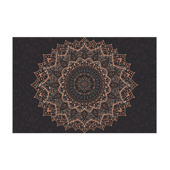 Black Mandala Boho Psychedelic Canvas Wall Art for Bedroom and Living Room 12*18in