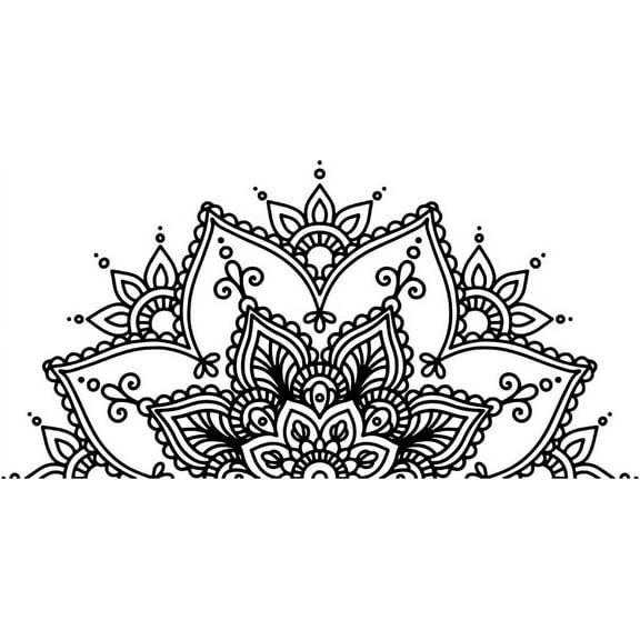 Black Mandala Wall Stickers Skeleton Mandala Wall Decal Headboard Decal Flower Mandala Wall Sticker Ceiling Decor for Bedroom Living Room Yoga Studio DIY