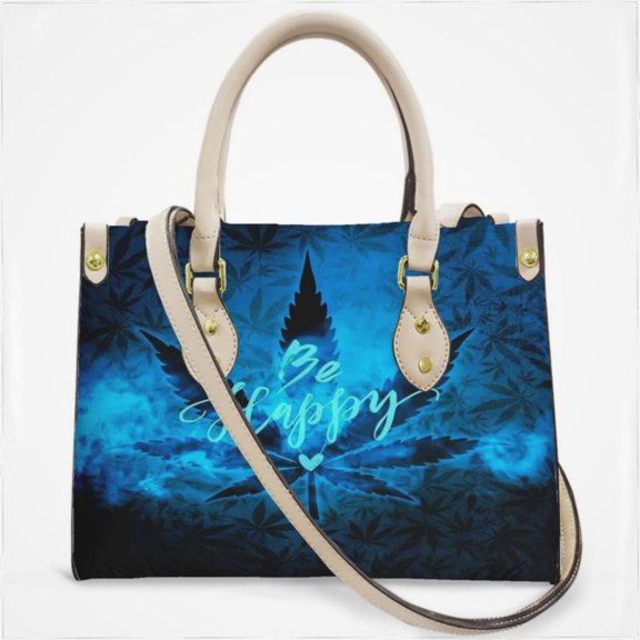 Black Maple Leaf Cross Body Bags For Women Small Leather Female Handbags Fashion Top-Handle Totes