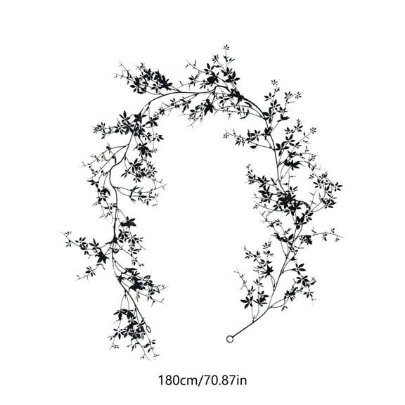 Black Maple Leaf Garland 5.91Ft Artificial Black Hanging Leaves Vines Halloween Withered Branches Rattan UV Resistant Plastic Vine Indoor Outdoor Wedding Party Garden Arch Home Patio Decor