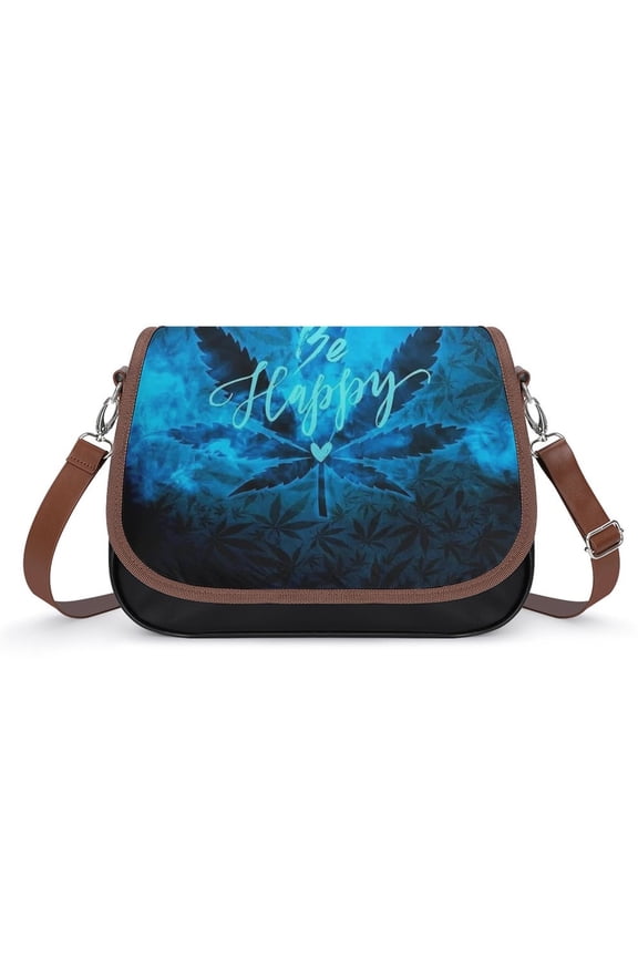 Black Maple Leaf Vintage Crossbody Bag for Women Medium Leather Hobo Bags Shoulder Bag Classic City Leather Satchels