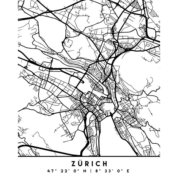 Black Maps 95 Poster Print - Emiliano Deificus (19 x 24)