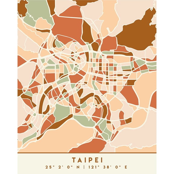 Black Maps Earth Tones 85 Poster Print - Emiliano Deificus (19 x 24)