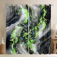 thumbnail image 1 of Black Marble 30%-50% Blackout Curtains Blue Butterfly Curtains,Green Marbling Curtains & Drapes 2 Panels 42"Wx63"L, 1 of 5