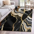 thumbnail image 1 of Black Marble Area Rug 4x6 Washable Rug Non Slip Grey Gold Texture Vintage Farmhouse Art Large Area Rug Indoor Floor Carpet for Entryway Bedroom Kitchen Living Room Home Office Dining Room Nursery, 1 of 8