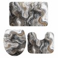 thumbnail image 1 of Black Marble Bath Mat 3 Piece Bathroom Rug Set, Retro Chic Abstract Mottled Texture Art Non Slip Bath Rug Contour Mat and Toilet Lid Cover, Absorbent Shower Mats Soft Bath Rugs and Mats Sets, 1 of 8