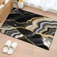 thumbnail image 1 of Black Marble Bathroom Rug Washable 2x3 Entryway Rug Non Slip Grey Gold Texture Vintage Farmhouse Art Front Door Mat Low Pile Indoor Doormat Throw Floor Carpet for Kitchen Bedroom Entrance, 1 of 8