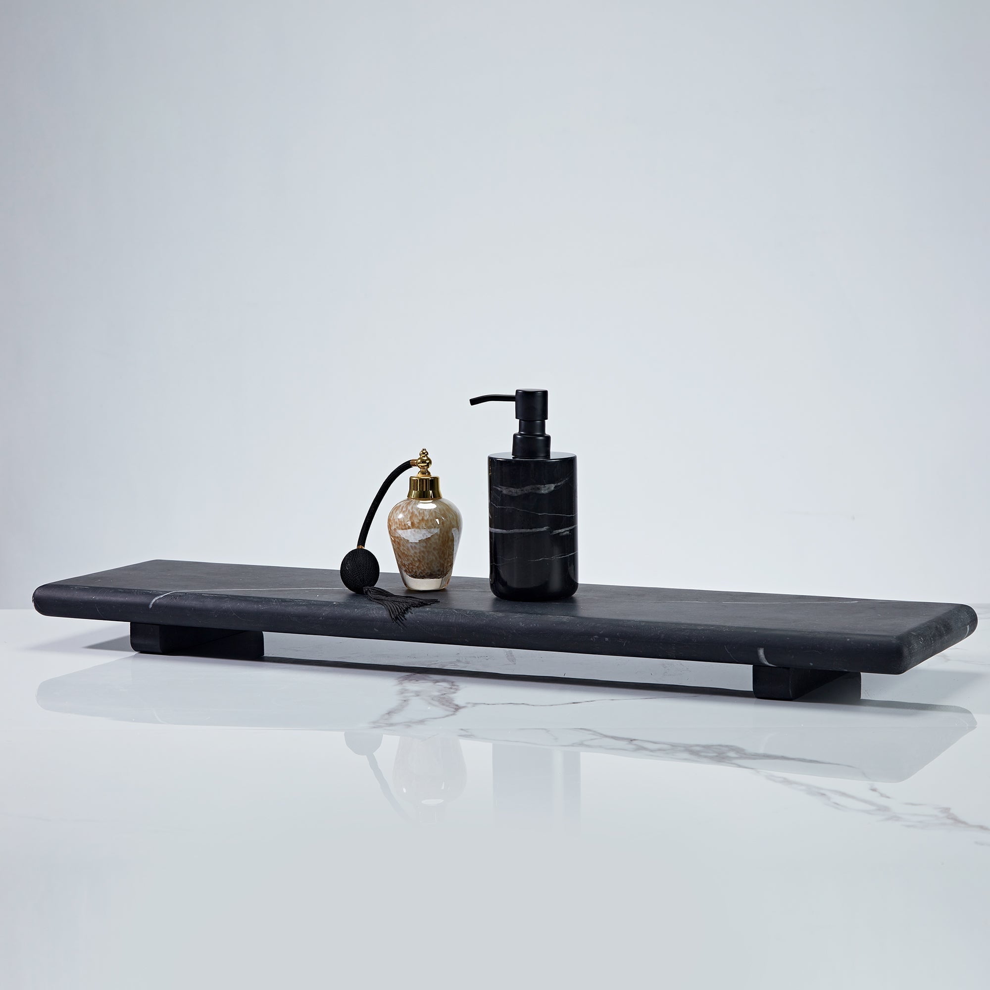 Black Marble Bathtub Caddy Tray, 32"W x 8"D x 2.25"H, Luxury Bath Tub ...