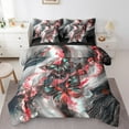 thumbnail image 1 of Black Marble Bed in a Bag Queen Comforter Set 7 Piece Teal Butterfly Sheet Set,Red Marbling Bedding Sets,Abstract Ombre Ink Fluid Art Bed Set Rustic Animal Dreamy Butterflies Room Decor Aesthetic, 1 of 5