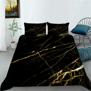  Houseri Black Marble Comforter Set Full Size, 3 Piece
