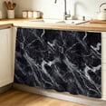 thumbnail image 1 of Black Marble Cabinet Curtains for Shelves, Vintage Minimalism White Abstract Texture Privacy Curtain for Closet Self Adhesive, Dust-Proof Drapes for Closet Storage Room Classroom Doorway, 32"W x 55"L, 1 of 9