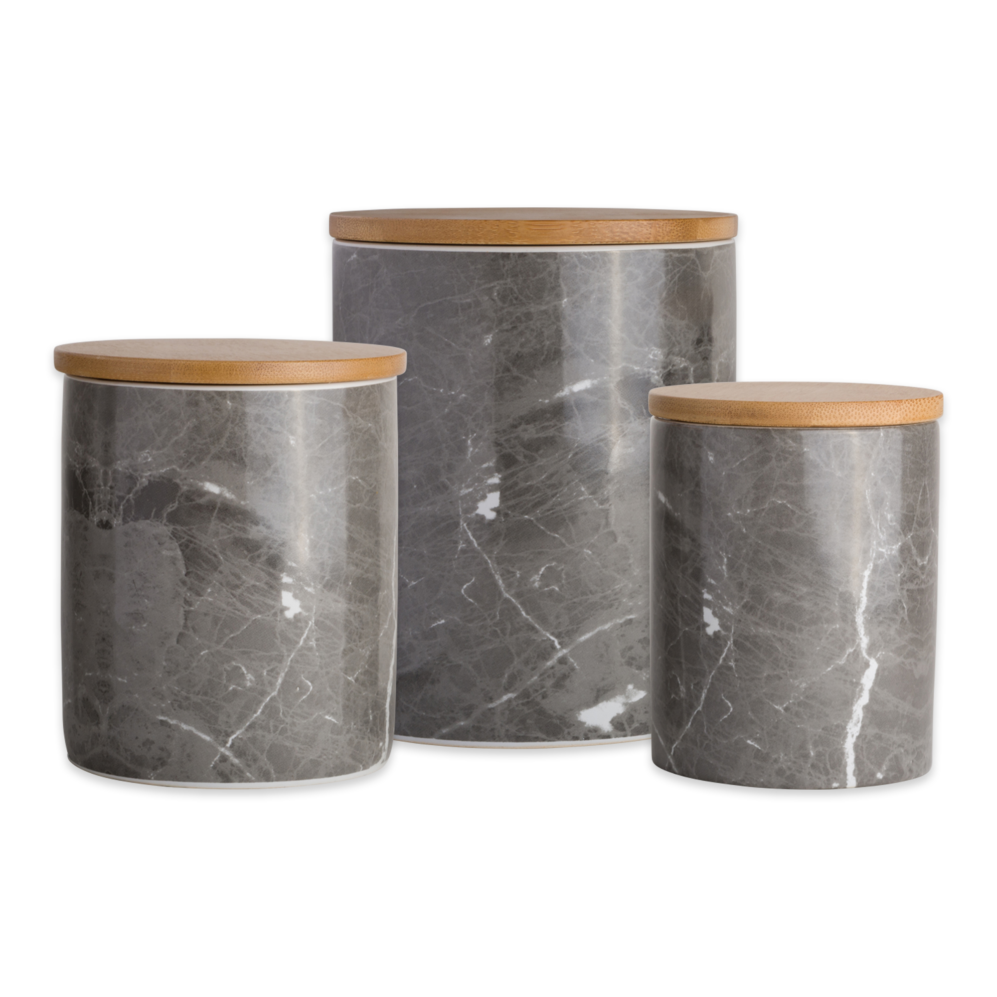 Black Marble Ceramic Canister (Set of 3) - image 1 of 3