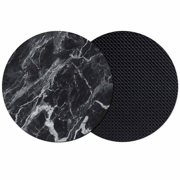 Black Marble Coasters Set of 2, Absorbent Coasters for Drinks, Vintage Minimalism White Abstract Texture Coaster for Desk Coffee Table Protection, Home Decor House Warming Gifts 4"