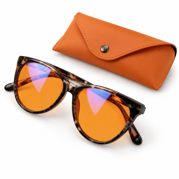 Black Marble Computer Glasses, 99.5% Orange Blocking, For Men and Women