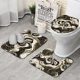 thumbnail image 1 of Black Marble Gold Dot Pattern Bathroom Rugs Sets 3 Piece,Toilet Cover Set,Absorbent Non Slip Bathroom Mats Sets with U-Shaped Contour Rug Toilet Rug Set, 1 of 5
