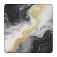 thumbnail image 1 of Black Marble Gold Line Pattern Square Fitted Tablecloth with Elastic Edge,Square Table Cover,Washable Elastic Table Cover for Home Kitchen Party Decor 34"x34", 1 of 6