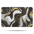 thumbnail image 1 of Black Marble Gold Wave Pattern Bathroom Rugs Mat,Non Slip Microfiber Bathroom Rug,Rubber Backing,Soft Bathroom Mats for Bathroom Floor,Tub and Shower,17x27in(43x68cm), 1 of 5