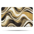 thumbnail image 1 of Black Marble Gold Wave Pattern Bathroom Rugs Mat,Non Slip Microfiber Bathroom Rug,Rubber Backing,Soft Bathroom Mats for Bathroom Floor,Tub and Shower,20x32in(50x80cm), 1 of 4
