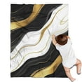 thumbnail image 1 of Black Marble Gold Wave Pattern Blanket,Comfortable Soft Flannel Throw Blanket,All Season,Warm Lightweight Blankets for Sofa Bed Couch Living Room Chair,30"x40", 1 of 4