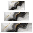 thumbnail image 1 of Black Marble Gold Wave Pattern Kitchen Rugs Sets Of 3,Kitchen Runner Rugs Non Skid Washable,Decorative Kitchen Floor Mats for Kitchen,Sink,Laundry,17"x30"+ 17"x47" + 17"x59", 1 of 6