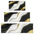 thumbnail image 1 of Black Marble Gold Wave Pattern Kitchen Rugs Sets Of 3,Kitchen Runner Rugs Non Skid Washable,Decorative Kitchen Floor Mats for Kitchen,Sink,Laundry,17"x30"+ 17"x47" + 17"x59", 1 of 6