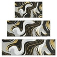 thumbnail image 1 of Black Marble Gold Wave Pattern Kitchen Rugs Sets Of 3,Kitchen Runner Rugs Non Skid Washable,Decorative Kitchen Floor Mats for Kitchen,Sink,Laundry,17"x30"+ 17"x47" + 17"x59", 1 of 6