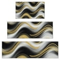 thumbnail image 1 of Black Marble Gold Wave Pattern Kitchen Rugs Sets Of 3,Kitchen Runner Rugs Non Skid Washable,Decorative Kitchen Floor Mats for Kitchen,Sink,Laundry,17"x30"+ 17"x47" + 17"x59", 1 of 6