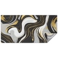 thumbnail image 1 of Black Marble Gold Wave Pattern Rectangle Tablecloth 60"x120",Waterproof Polyester Rectangle Table Cloth, Wipeable Spillproof Polyester Tablecloth for Dining, Camping, Indoor and Outdoor, 1 of 6