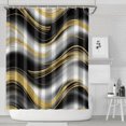 thumbnail image 1 of Black Marble Gold Wave Pattern Shower Curtain 84"x72" ,Bathroom Decorative Shower Curtains Set with 12 Hooks,Modern Waterproof Washable Shower Curtain, 1 of 6