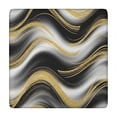 thumbnail image 1 of Black Marble Gold Wave Pattern Square Fitted Tablecloth with Elastic Edge,Square Table Cover,Washable Elastic Table Cover for Home Kitchen Party Decor 34"x34", 1 of 6