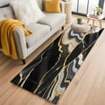 thumbnail image 1 of Black Marble Kitchen Runner Rug 2x6 Washable Runners for Hallway Non Slip Grey Gold Texture Vintage Farmhouse Art Large Area Rug Indoor Floor Carpet for Bathroom Laundry Entryway Bedroom Living Room, 1 of 8