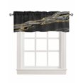 thumbnail image 1 of Black Marble Kitchen Valances for Windows Farmhouse Linen Window Valance Curtain for Living Room Window Treatment Gold Abstract Vintage Modern Grey Art Valance Rod Pocket Topper Drape, 42 x 12 Inch, 1 of 6