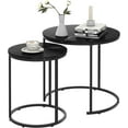 thumbnail image 1 of Black Marble Nesting Coffee Table for Small Place 24 in 2 Sets High Side End Sofa Table Nightstand Modern Furniture Living Room Cabin Bed Room Dining RoomGarden 4 You (Black Marble), 1 of 9