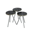 thumbnail image 1 of Black Marble Nesting Coffee Tables 3 PCS,Round Side Table With Black Metal Legs,Set of 3 Small Accent Table with Gold/Black Side Details, Nightstand Modern End Table for Living Room Bedroom, 1 of 1