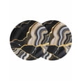 thumbnail image 1 of Black Marble Round 15 Inch Placemats Set of 2, Grey Gold Texture Vintage Farmhouse Art HeatResistant Non Slip Place Mats for Dining Table, Wipeable Braided Kitchen Table Mats for Housewarming, 1 of 9