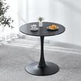 thumbnail image 1 of Black Marble Round Dining Table, 31.5" Tulip Table Kitchen Dining Table 2-4 People with MDF Table Top & Pedestal Base, Mid-Century End Table Leisure Coffee Table Office Living Room Table, 1 of 17