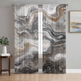 thumbnail image 1 of Black Marble Semi Sheer Curtains 108 Inch Length 2 Panels Set, Retro Chic Abstract Mottled Texture Art Sheer Kitchen Curtain Privacy Voile Window Curtain for Living Room Bedroom Rod Pocket Drapes, 1 of 7