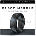 thumbnail image 1 of Black Marble Step Edge Breathable Silicone Ring for Men 9mm Bandwidth, 1 of 7